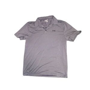 Under Armour Men's Polo Shirt - navy and grey Stripes